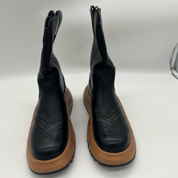 Celbreez Platform Boots for Women Chunky Heel Round Toe Black - Picture 2 of 5